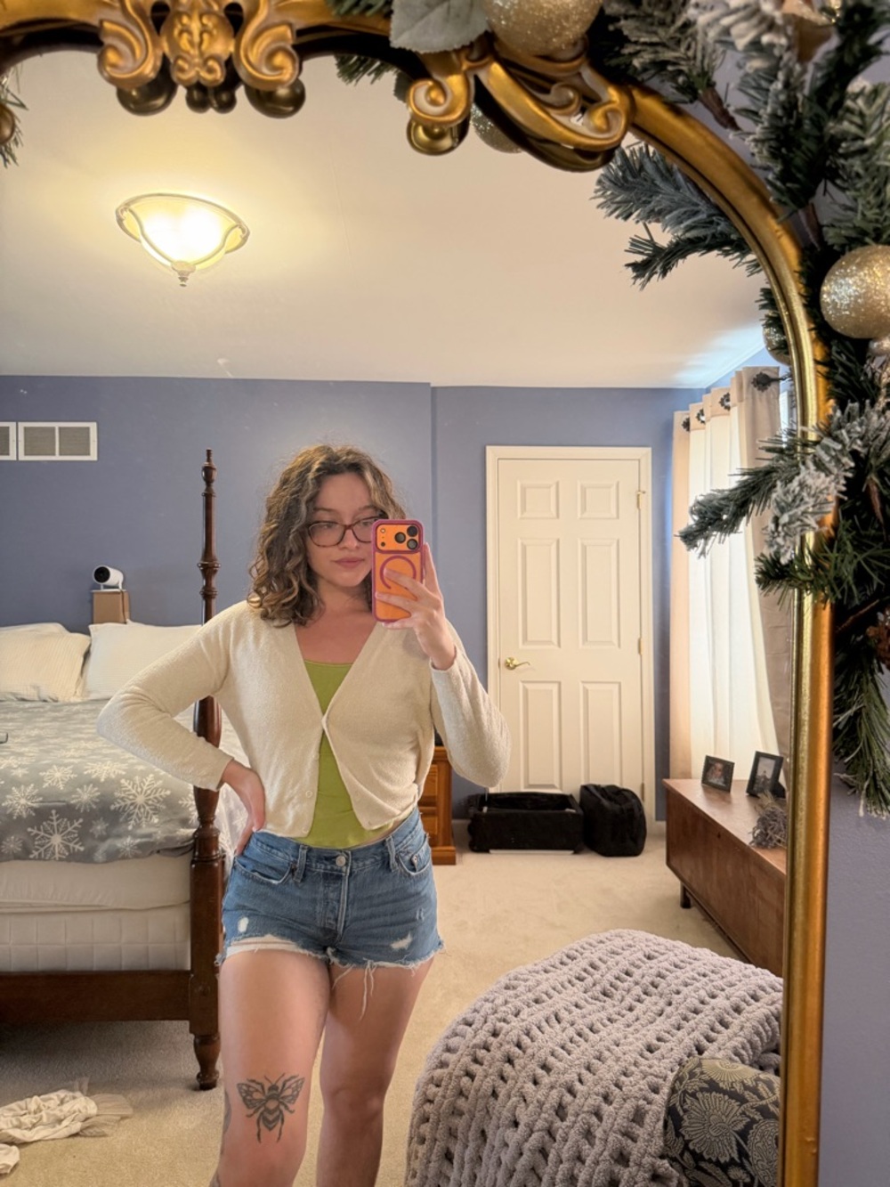Cream Cropped Cardigan